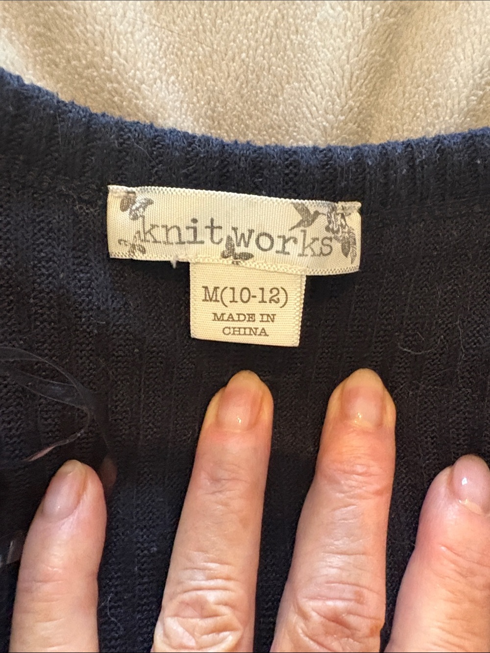 Knitworks Navy Ribbed Button Cardigan - Picture 2 of 2